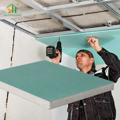 अच्छा मूल्य सीलिंग के लिए कस्टमाइज्ड वाटर रेसिस्टेंट शीट्रोक, ग्रीन मॉइस्चर प्लास्टरबोर्ड ऑनलाइन